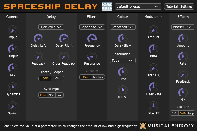 Spaceship Delay interface